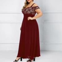 Vestido largo de talla grande de manga corta para mujer, vestido largo de noche para fiesta, hombros descubiertos, vestidos formales para ocasiones de talla grande 5XL 6XL - details 7