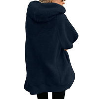 Suéter de lana con chaqueta de lana de cordero con capucha y cremallera para mujer - details 40