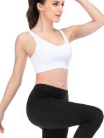 Tops cortos cruzados para mujer, camisa deportiva de manga corta blanca para Yoga - details 0