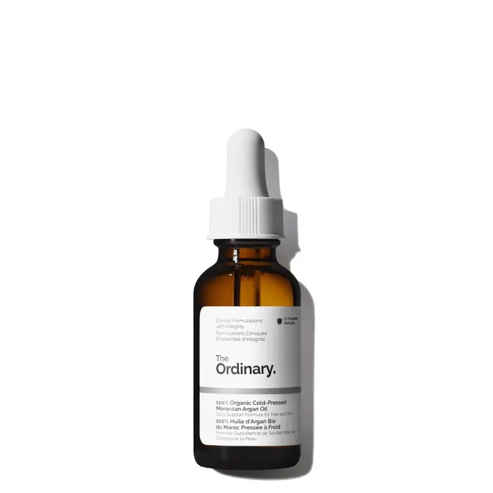 The Ordinary Aceite de argán marroquí orgánico prensado en frío 100%, tratamiento nutritivo e hidratante para la piel y el cabello, 1 fl oz - 1