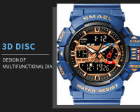 Reloj militar para hombre, resistente al agua, con manecillas luminosas, digital, pulsera de goma, deportivo, 50M, 8043 - details 8
