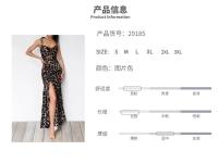 Vestido ajustado de primavera con estampado de leopardo, tirantes, abertura y cintura fruncida. - details 0