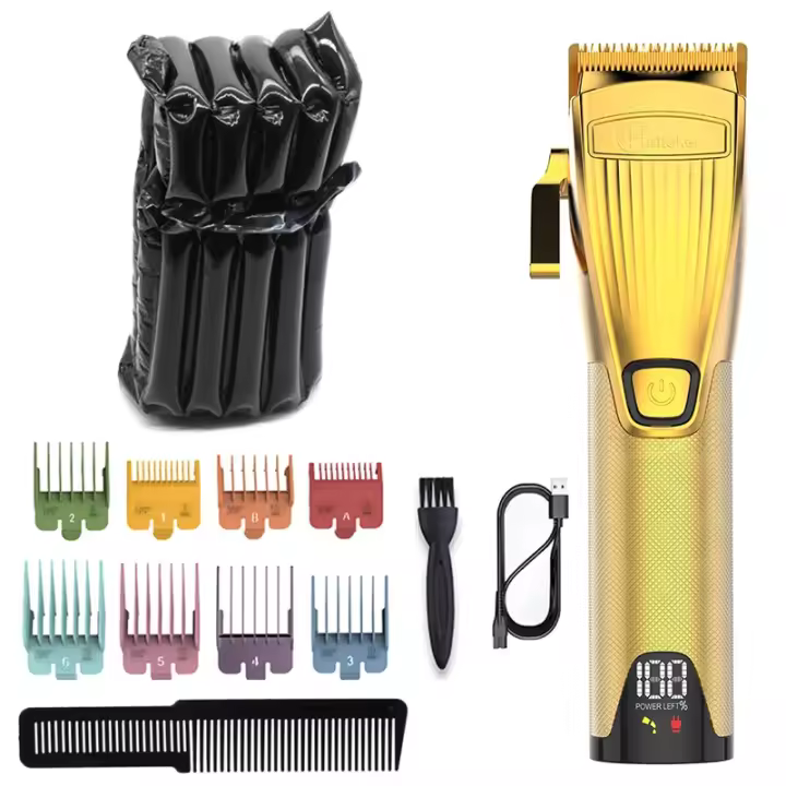 Cortadora de pelo inalámbrica para hombre, máquina de corte de pelo ajustable con pantalla LED, recargable, profesional - 1