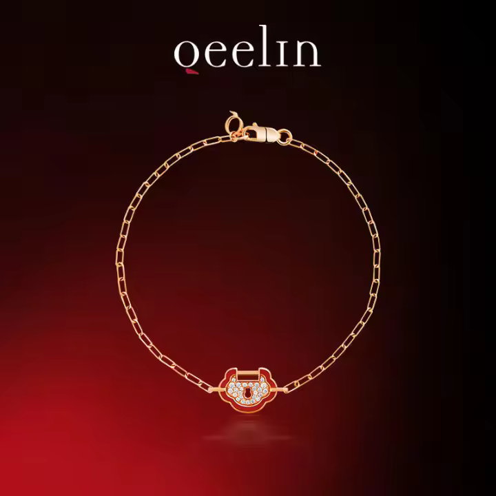 QееΙīп Pulsera Yu Yi en oro rosa de 18 quilates con diamantes y HyCeram rojo ® - 1