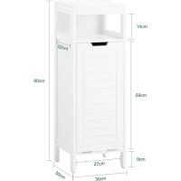 Armario de Suelo para baño Mueble Columna de baño con 2 Cajones y 1 Estantes Blanco 30 x 30 x 89 cm Blanco - details 11