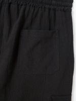 Pantalones cortos Cargo de lino con múltiples bolsillos para hombre, pantalones cortos con cordón de cintura a la moda para exteriores - details 13