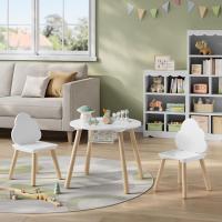 Mesa y sillas redondas de almacenamiento de madera para niños pequeños, mesa infantil de 3 piezas - details 7
