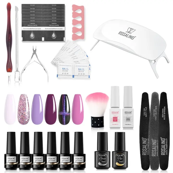 Rosalind-Juego de esmaltes de uñas en Gel, lámpara LED UV, barniz semipermanente, polvo acrílico, removedor eléctrico de uñas, Kits de herramientas - 1
