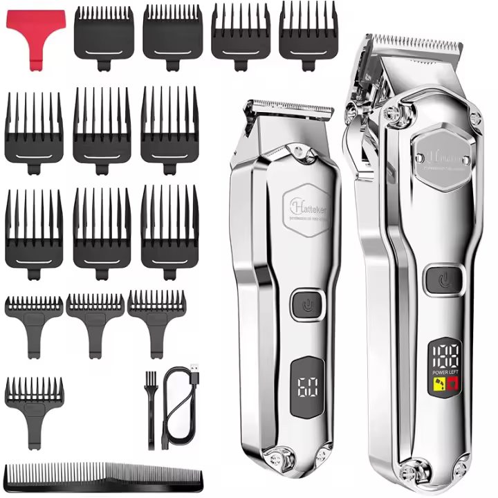 Kit Combinado De Cortadora De Pelo Ajustable Profesional Para Hombres, Máquina Eléctrica Potente Para Cortar El Pelo Y La Barba - 1