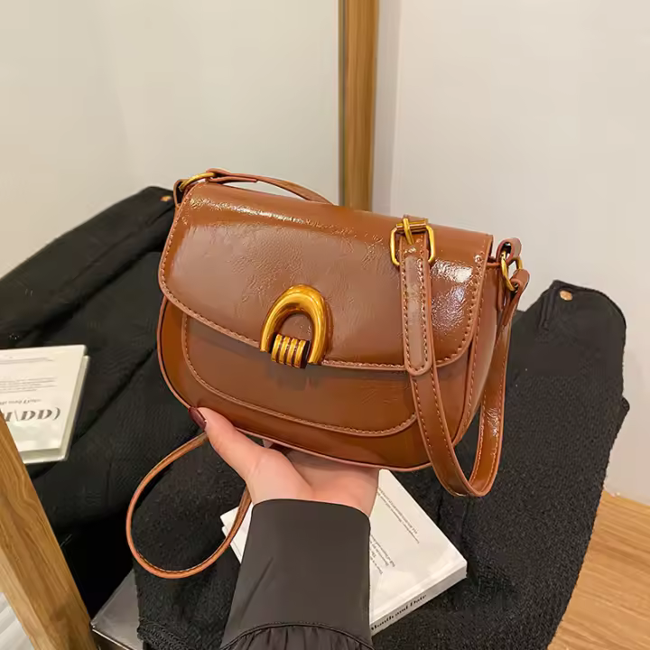 Moda Casual De Gran Capacidad Retro Aceite Cera De Cuero De Un Hombro Pequeño Crossbody Bolso De Las Mujeres - 1