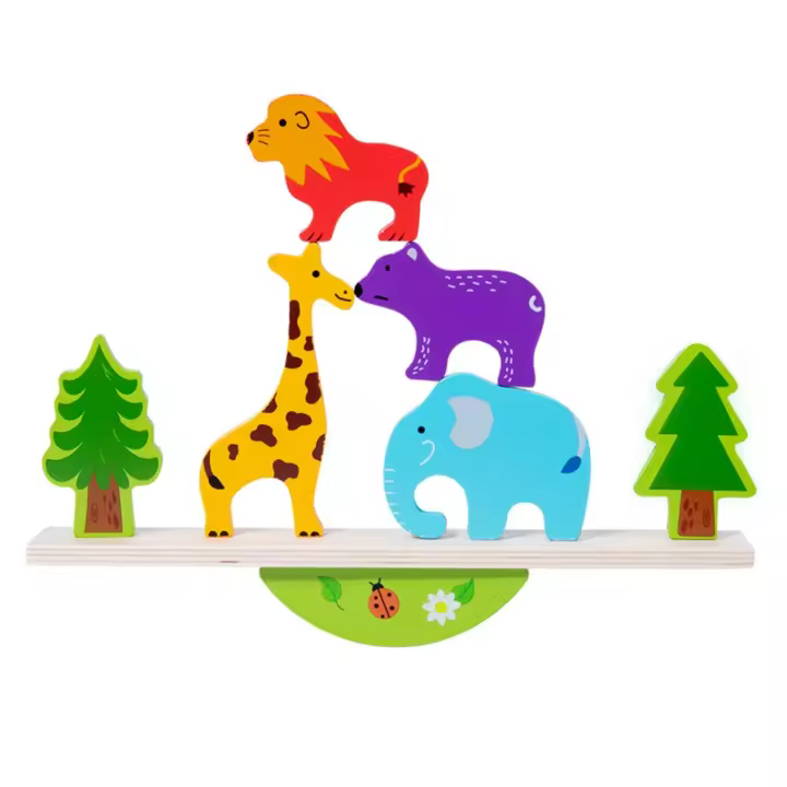 Excitat Juguete de Árbol de Madera Montessori Juego de Equilibrio de Animal para Niños Pequeños - 1