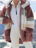 Chaqueta de invierno para mujer, sudadera con capucha de talla grande, cálida, de felpa, con relleno de bolsillo con cremallera, chaqueta holgada - details 10