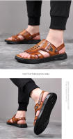 Nuevos zapatos de playa de cuero antideslizante de la temporada, zapatillas geniales casuales de piel de vaca de primera capa con suela suave para hombres - details 13