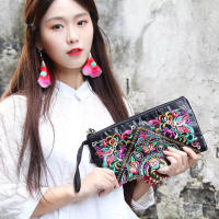 Cartera de Mujer de Lujo con Diseño de Flores y Bolsillo para Teléfono Envelope Vintage Cartera de Mano con Bolsillos para Tarjetas - details 4