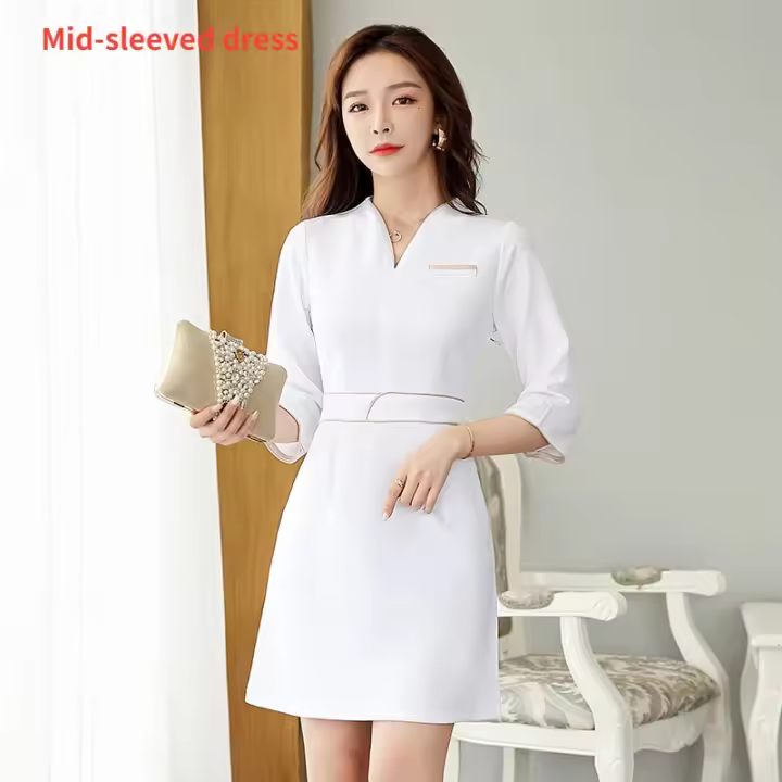 Uniforme de Verano de Manga Corta Traje de Belleza de Salón de Belleza para Mujeres - 1
