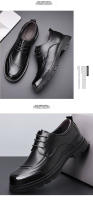 Primera capa de cuero de vaca zapatos de cuero de negocios de la moda masculina de primavera y la comodidad de la cabeza grande de cuero de gama alta boda novio zapatos - details 17