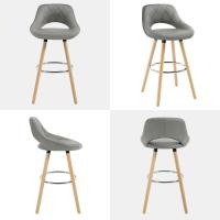 Taburete Bar Alto para Bistro, Cafetería y Cocina, con Funda de Piel - details 3