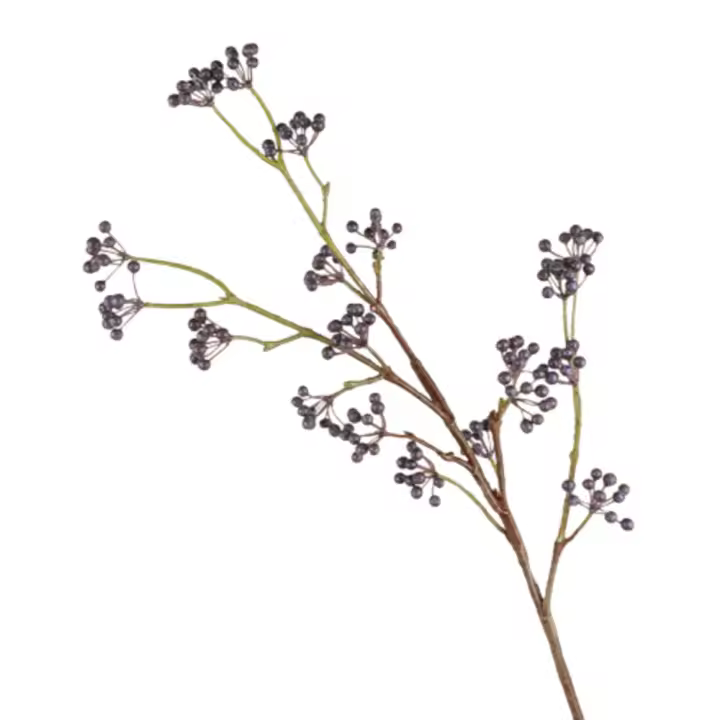 Ramas de fruta de acebo artificiales de estilo chino, tacto Real, fruta realista de la suerte Ilex Chinensis, plantas falsas hechas a mano elegantes - 1