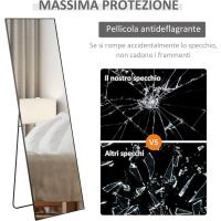 Espejo de Pie de Aleación de Aluminio Forma Rectangular para Pasillo, Dormitorio, Salón - details 7