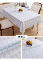 Mantel de mesa de comedor rectangular semitransparente de PVC suave impreso de plástico blanco, mantel resistente al calor - details 11