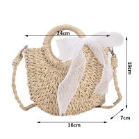 Bandolera tejida de paja para mujer, hecho a mano Bolso pequeño, bolso bohemio de playa de ratán, Verano - details 15