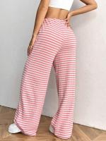 Pantalones de Algodón con Rayas para Mujer Cintura Elástica, Talla Única, Novedad de Otoño - details 6