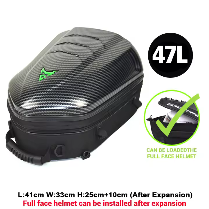 Bolsa de Casco de Motocicleta Impermeable Reflectante Bolsa Trasera de Asiento Grande de 47L - 1