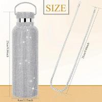 Botella de agua de diamante brillante, vaso térmico de acero inoxidable, frasco de vacío de diamantes de imitación, tazas ostentosas a prueba de fugas con tapa, hogar y oficina - details 3