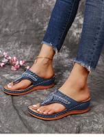 Women Open Toe Boho Casual Sandals Hollow Out Flip Flops Summer Wedge Sneakers Women's Footwear - details 5