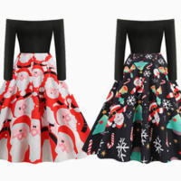 Vestido de mujer con falda estampada con un hombro al descubierto - details 1