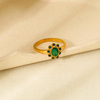 Delicados anillos de perlas de imitación de circonia cúbica de acero inoxidable chapado en oro de 18 quilates resistentes al agua para mujer joyería Vintage de compromiso - details 5