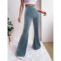 Pantalones acampanados lisos de pana de cintura alta para mujer, moda coreana, nuevos clásicos, Otoño Invierno - details 1
