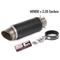 51mm/60mm/63mm Universal Motorcycle Exhaust Muffler Tailpipe SC project Canister Tail Pipe Stainless Carbon fiber 2Inches - details 5