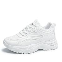 Zapatillas de deporte gruesas blancas para mujer, zapatos de tenis de cuero, zapatillas gruesas para mujer - details 1