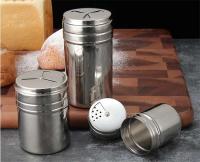Tarro de acero inoxidable, sal, azúcar, botella de pimienta, tapa giratoria, soporte para palillos de dientes, lata de Aleminación para condimentos para barbacoa, cocina - details 13