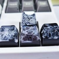 Teclado nical DIY, pegamento de goteo de resina, eje cruzado de nieve, lista de regalos ESC personalizada, tecla transparente de montaña Fuji - details 4