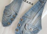 Chaqueta Ustada retro sin mangas para mujer, chaleco vaquero informal, pantalones cortos de un solo pecho para mujer - details 5