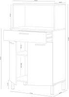 Alacena de Cocina Mueble Auxiliar de 3 Puertas y 1 Cajón Acabado en Blanco Artik y Roble Canadian - details 16