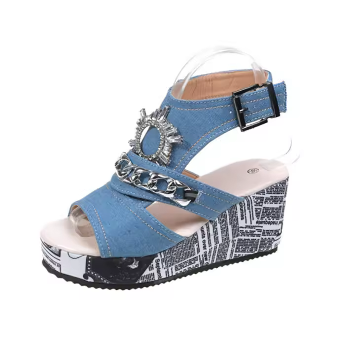 Zapato convertible en forma de cuña estilo bohemio para mujer, verano - 1