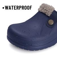 Zuecos de piel para mujer, zapatillas de moda peludas para hombre, calzado para jardín, zapatos de casa impermeables para exteriores, zapatos de trabajo antideslizantes para invierno para hombre - details 21
