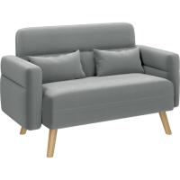 Sofá de Tela Morno Diseño de 2 Plazas Tamaño 116.5X73.5 cm Cojines Lumberos Incluidos Max 158 KG - details 9