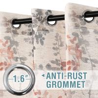 Cortinas de dormitorio, salón de Lino, Visillo Translúcido con Ojales, 2 Piezas - details 9