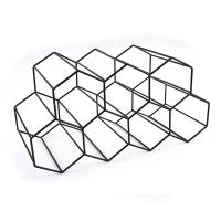 Estante de vino de panal de Metal, soporte de botella de vino Negro de Oro Rosa, estante de almacenamiento hexagonal, exposición de champán, decoración del Hogar - details 5