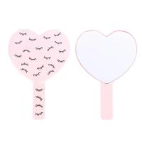 Espejo de pestañas en forma de corazón, espejo de mano portátil, espejo de maquillaje portátil, espejo de mango táctil - details 5