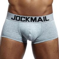 Marca JOCKMAIL, bragas masculinas, Boxers transpirables, ropa interior de algodón para hombres, bolsa convexa en U, calzoncillos sexis con estampado de hojas, pantalones cortos para el hogar - details 22