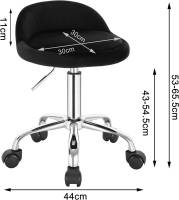 Taburete de oficina de terciopelo con ruedas, taburete giratorio, altura del asiento ajustable, altura 43-54,5 cm - details 18
