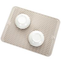 Alfombrilla de silicona para secar platos de varios usos, fácil de limpiar, ecológica, resistente al calor, para encimera de cocina o fregadero, refrigerador o forro de cajón, Tapioca L 16 pulgadas x 12 pulgadas - details 4
