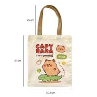 Capybara-Bolso de lona de Anime para compras, bolsa informal de gran capacidad con dibujos animados, estilo Harajuku, Punk, regalo de papelería de dibujos animados, 2024 - details 7