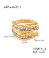 Exquisito Anillo enredado de varias Capas de ZIRCON Mujer Nueva Fashion brilliant Anillo Abierto Gift de joyeria Diaria Fiesta de Chicas - details 1