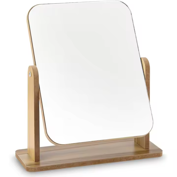 Espejo de Escritorio de Madera, 360 Grados, Maquillaje con Soporte Rectangular - 1